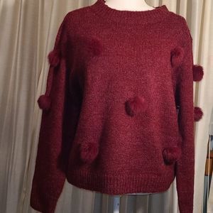 Michelle Nicole Pom sweater sz L